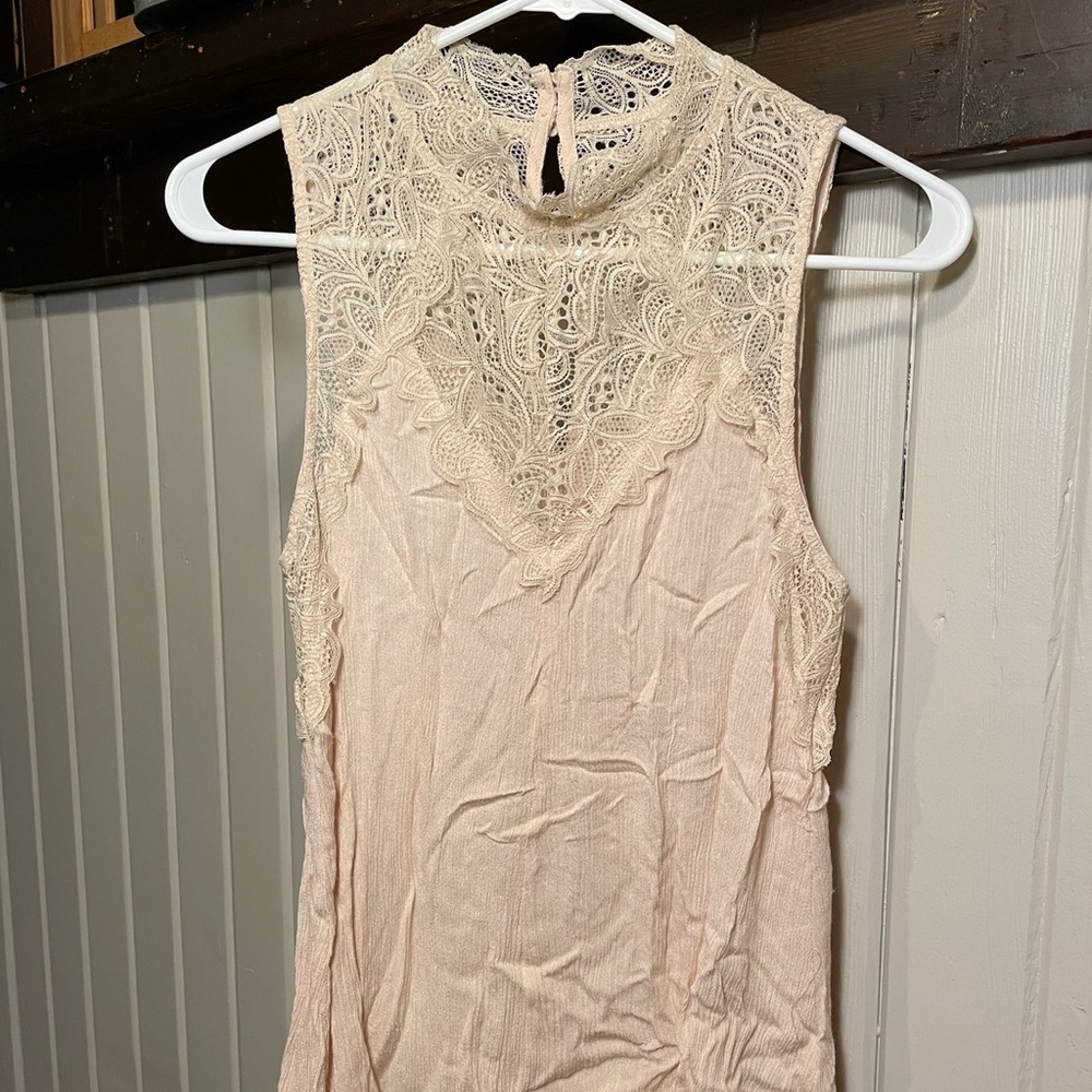 Womens high neck lace tank top
